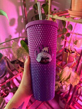 Disney Ursula Studded Purple Tumbler with Straw | 24 oz Cold Cup